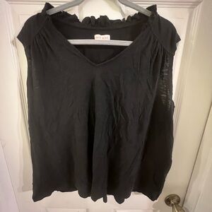 Black V-Neck Sleeveless Top